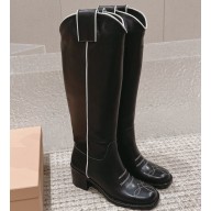 Miu Miu Leather boots 5W967D Black 2024