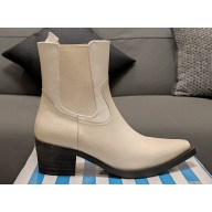 Prada Heel 6.5cm Brushed leather boots 1T132N White 2024