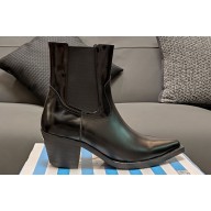 Prada Heel 6.5cm Brushed leather boots 1T132N Black 2024