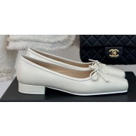 Chanel Vintage CC Logo and Bow Ballet Flats Leather White 2024