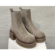Rick Owens Heel 7cm BEATLE BOGUN Ankle Boots in Gray 2024