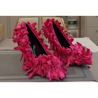 Balenciaga Marie-Antoinette 110mm Pump in Fuchsia satin bows allover 2024