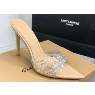 Gianvito Rossi Heel 6.5cm/8.5cm/10.5cm Elle Zebra Leather and PVC Mules Beige 2024