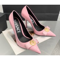 Versace Heel 11cm Gianni Ribbon Pumps Leather Patent Pink 2024