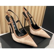 Versace Heel 11cm Allover Slingback Pumps Beige 2024