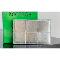 Bottega Veneta Cassette Intreccio leather Credit Card Case Silver 2024