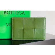 Bottega Veneta Cassette Intreccio leather Credit Card Case Green 2024