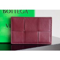 Bottega Veneta Cassette Intreccio leather Credit Card Case Red 2024