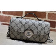 Gucci Petite GG Super mini bag 760194 Beige and ebony GG Supreme canvas