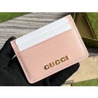 Gucci Card case with Gucci script 773428 leather Light Pink 2024