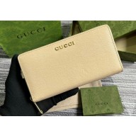 Gucci Zip around wallet with Gucci script 772642 leather Light Beige 2024