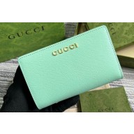 Gucci Zip around wallet with Gucci script 772640 leather Pale Green 2024