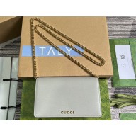 Gucci Chain wallet with Gucci script 772643 leather Light Gray 2024