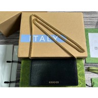 Gucci Chain wallet with Gucci script 772643 leather Black 2024