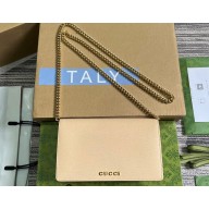 Gucci Chain wallet with Gucci script 772643 leather Light Beige 2024