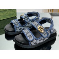 Gucci Double G sandals 771575 in Original GG canvas Blue 2024