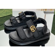 Gucci Double G sandals 771575 in Original GG canvas Black 2024