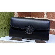 Gucci Petite GG continental wallet 762167 leather Black