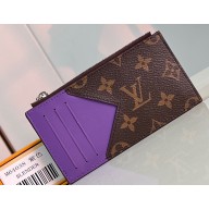 Louis Vuitton Monogram Canvas Coin Card Holder M82914 Purple 2024