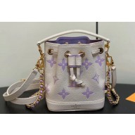 Louis Vuitton Monogram Empreinte leather Nano Noé Bag M82933 creamy/Purple 2024