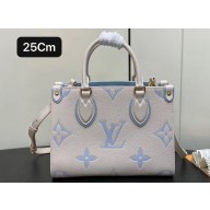 Louis Vuitton Monogram Empreinte leather OnTheGo PM Bag M45653 creamy/Blue 2024