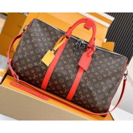 Louis Vuitton Monogram Canvas Keepall Bandoulière 50 Bag M46769 Red 2024