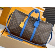 Louis Vuitton Monogram Canvas Keepall Bandoulière 50 Bag M46772 Blue 2024