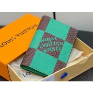 Louis Vuitton Damier Pop Canvas Pocket Organizer Wallet N40613 Green 2024