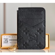 Louis Vuitton Monogram Empreinte Leather Romy Card Holder M81883 Black
