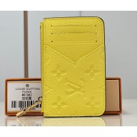 Louis Vuitton Monogram Empreinte Leather Romy Card Holder M82044 Yellow