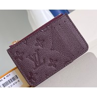 Louis Vuitton Monogram Empreinte Leather Romy Card Holder M82494 Wine Red
