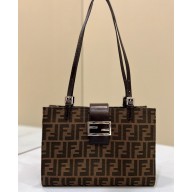 Fendi Vintage Mini Tote Bag in Brown jacquard FF fabric 8316s