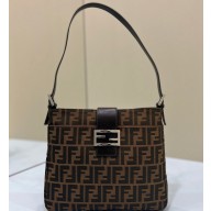 Fendi Vintage Hobo Bag in Brown jacquard FF fabric 8331