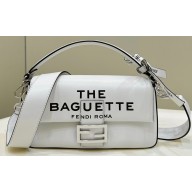 Fendi by Marc Jacobs Medium Baguette Bag in Print Leather White 2024