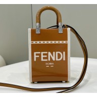 Fendi Sunshine Mini Sunshine Shopper Bag Canvas/Leather Brown