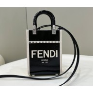 Fendi Sunshine Mini Sunshine Shopper Bag Canvas/Leather Black