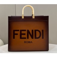 Fendi Sunshine Large Shopper Tote Bag Graduated Coffee