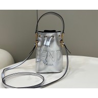 Fendi Mon Tresor Mini bucket bag leather Silver