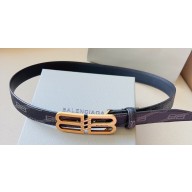 Balenciaga Width 3cm BB Signature Belt in Black/Gold BB Monogram coated canvas