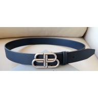 Balenciaga Width 3.4cm BB Large Belt in Black/Silver