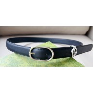 Gucci Width 2.5cm Belt with Round Interlocking G 760164 Black/Silver