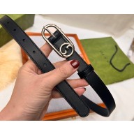 Gucci Width 2cm Thin belt with Round Interlocking G 760159 02