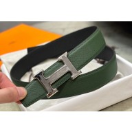 Hermes Brush belt buckle & Reversible leather strap 32 mm 09