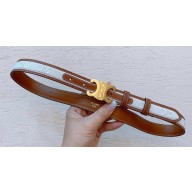 Celine 2.5cm Medium Triomphe Belt in TEXTILE WITH TRIOMPHE ALL-OVER AND CALFSKIN 01