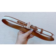 Celine 2.5cm Medium Triomphe Belt in TEXTILE WITH TRIOMPHE ALL-OVER AND CALFSKIN 02