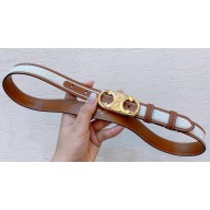 Celine 2.5cm Medium Triomphe Belt in TEXTILE WITH TRIOMPHE ALL-OVER AND CALFSKIN 03