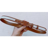 Celine 2.5cm Medium Triomphe Belt in TEXTILE WITH TRIOMPHE ALL-OVER AND CALFSKIN 04