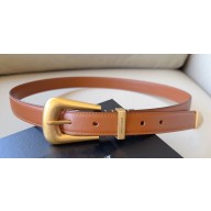 Saint Laurent Width 2.5cm folk buckle belt in smooth leather 756414 05