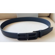 Balenciaga Width 3.4cm BB Hourglass Large Belt in black calfskin with black Hardware