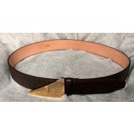 Fendi Width 4cm Bag Bugs Eye leather Belt Coffee/Gold